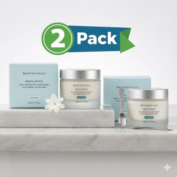 SkinCeuticals Emollience Moisturizer 2oz x2 Deep Hydration Face Cream Skincare. - Picture 2 of 7